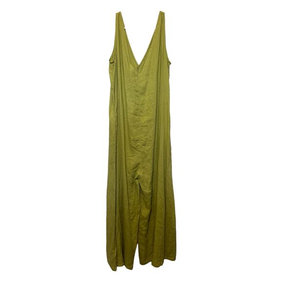 Calypso St. Barth Linen Blend Wide Leg Jumpsuit Lime Green M NWT - Picture 5 of 9